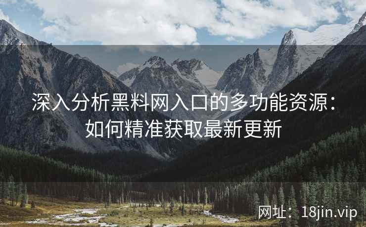 深入分析黑料网入口的多功能资源：如何精准获取最新更新